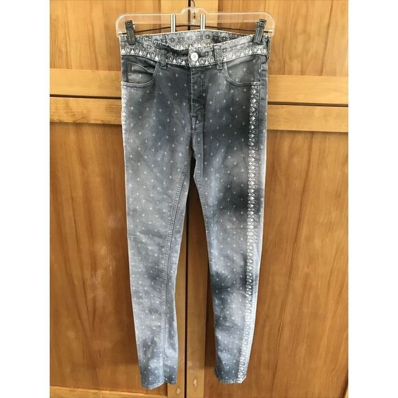 MM6 Maison Margiela Jeans Skinny IT 42 US M Gray Women Zip Slim Fit Cotton Blend - Picture 3 of 10